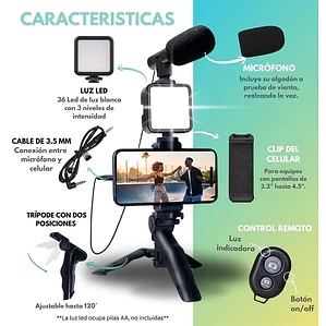 Trípode Para Celular Vertical Estabilizador Kit Grabación