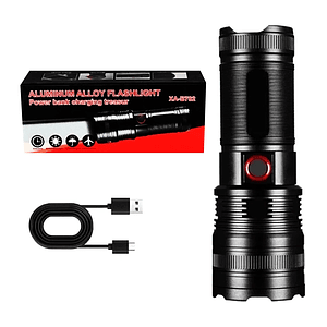 Linterna LED Recargable 2000 lm con Zoom y Resistencia al Agua