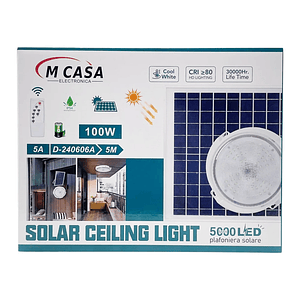 Lámpara Plafón Redonda Solar 100W Mcasa Luz blanca frio y calida