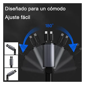 Cargador Retráctil para Auto 4 en 1 USB-C 12V – Carga Rápida
