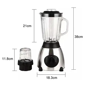 Licuadora Juguera 2en1 Vidrio 1.5lts 800w Sanook Plateado