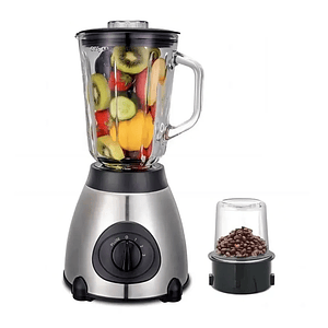 Licuadora Juguera 2en1 Vidrio 1.5lts 800w Sanook Plateado