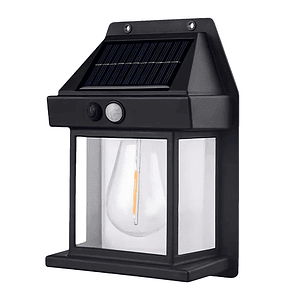 Farol Solar De Pared Sensor Movimiento Luz Cálida Exterior