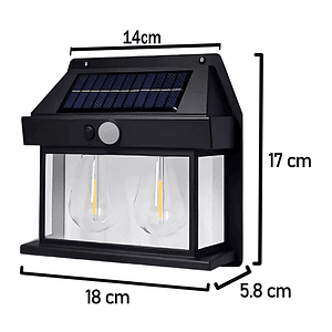Aplique Lampara Solar Impermeable Con Sensor Vintage 2led 