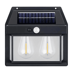 Aplique Lampara Solar Impermeable Con Sensor Vintage 2led 