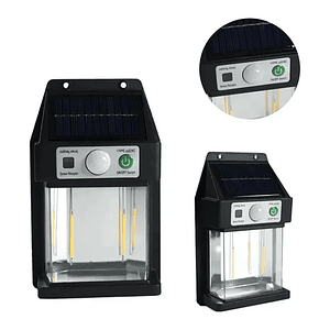 Aplique Solar Vintage 2 Filamentos Para Exterior Mcasa Negro