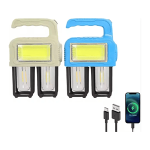 Linterna Solar Recargable Luz Frontal y  Lateral 