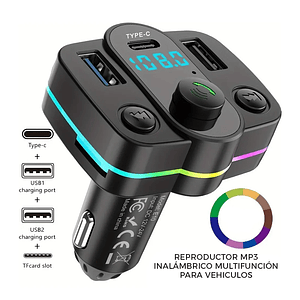 Transmisor Bluetooth Negro Fm Usb Cargador Mcasa