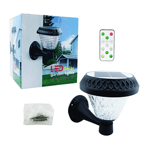 Aplique Solar Led Tipo Farol Redondo 3 Tonos De Luz Mcasa