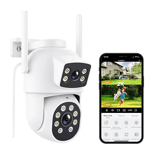 Cámara De Seguridad 6mp Wifi Doble Lente Visión Nocturna ip65