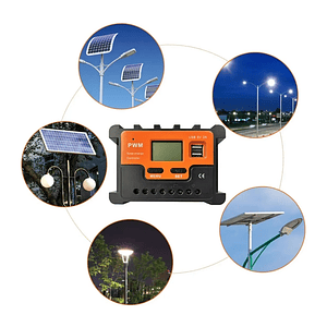 Regulador Carga Solar Controlador Digital 20a 2 Usb Mcasa