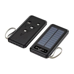 Batería Portátil Solar Power Bank 14000mah Color Negro Mcasa