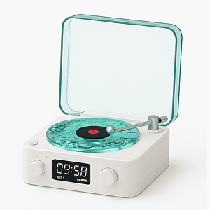 Reproductor De Vinilo Bluetooth The Waves, Luces Ajustables