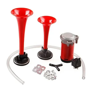 Kit Doble Bocina Eléctrica Trompeta Aire Comprimido Auto 12v