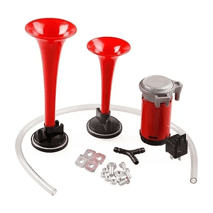 Kit Doble Bocina Eléctrica Trompeta Aire Comprimido Auto 12v