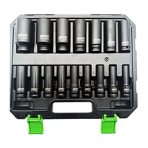 Juego de Dados de Impacto 1/2 Pulgada AFIXS MCASA – 16 Piezas de 10 a 32 mm para Herramientas Eléctricas y Taller Mecánico