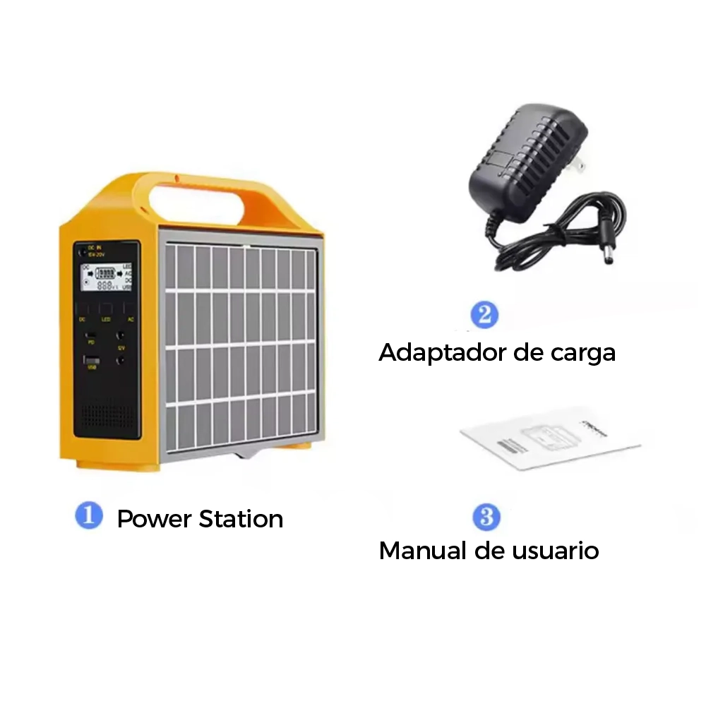 Generador Portátil Híbrido 100W Solar y Batería 220W 2