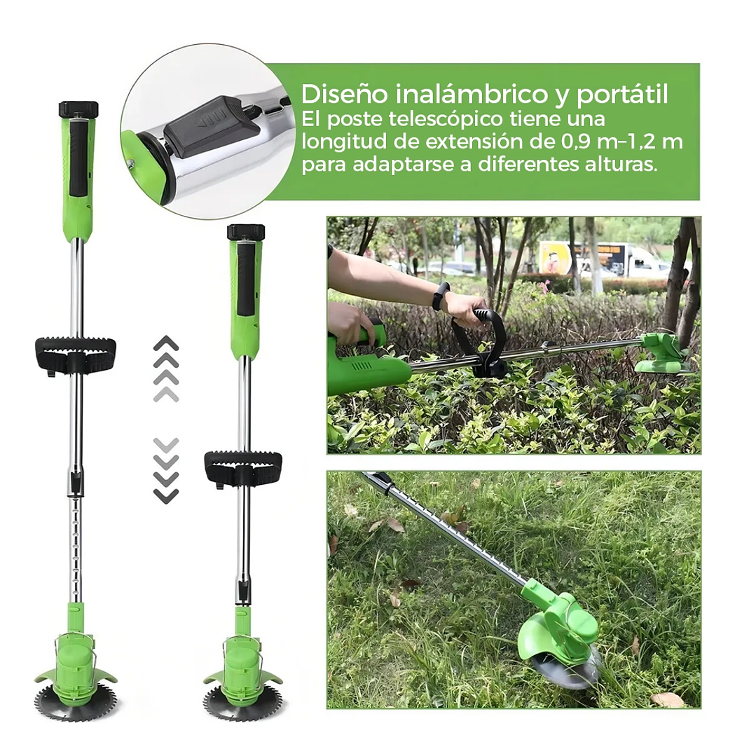 Cortadora de Césped Inalámbrica Mangocargo 21V 15cm con 4 Alturas y 2 Baterías 2
