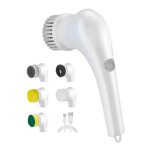 Cepillo Limpieza 5 En 1 Recargaple Usb Portatil Fregador Blanco