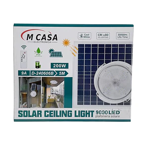 Lampara Plafón Redonda De Techo Solar 300w. Blanco Frio y calido