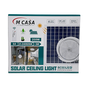 Lampara Plafón Redonda De Techo Solar 300w. Blanco Frio y calido