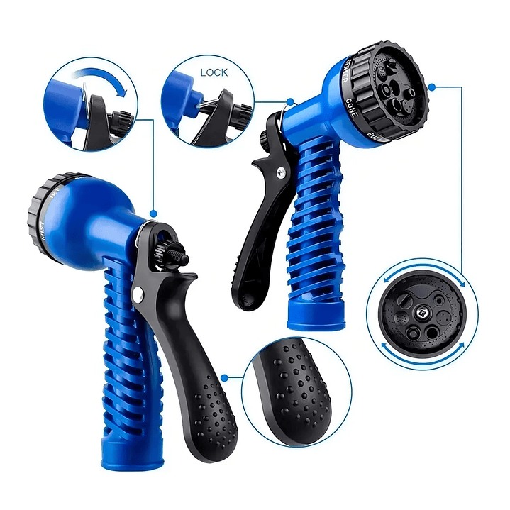 Manguera Expandible Retráctil 22.5m con Pistola para Jardín 4