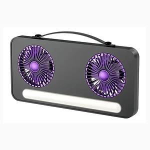 Verntilador De Escritorio Con Luz Led Usb Dos Cabezal Mcasa