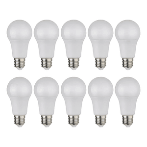 Pack 10 Ampolletas LED 12W E27 Luz Blanca Fría 6500K Mcasa Home