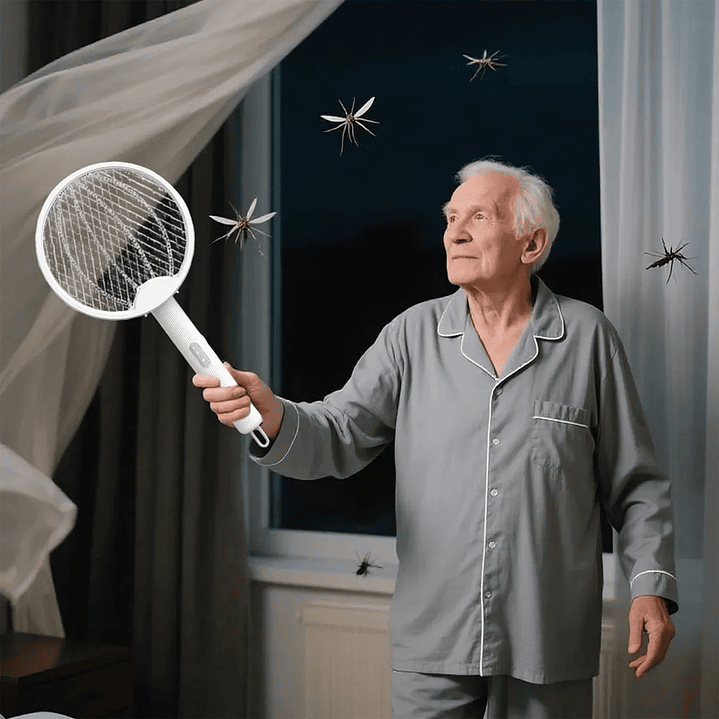 Rasqueta Mata Moscas 4 En 1 Racket Recargable Plegable 3
