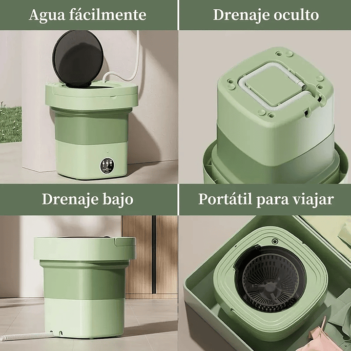 Mini Lavadora Portátil Plegable Ultrasónica Mcasa Hogar 9L 220V/110V 4