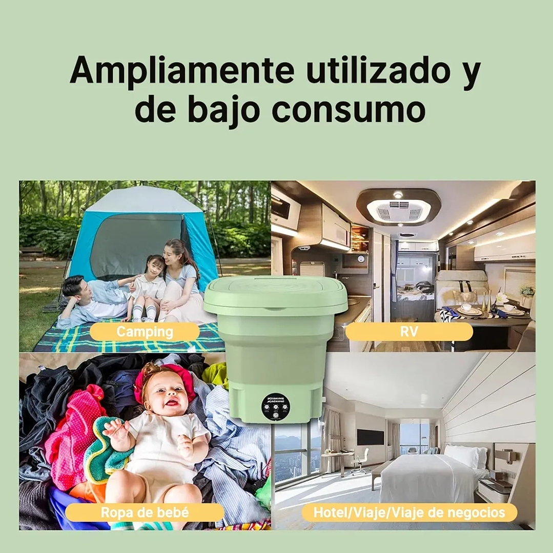 Mini Lavadora Portátil Plegable Ultrasónica Mcasa Hogar 9L 220V/110V 6