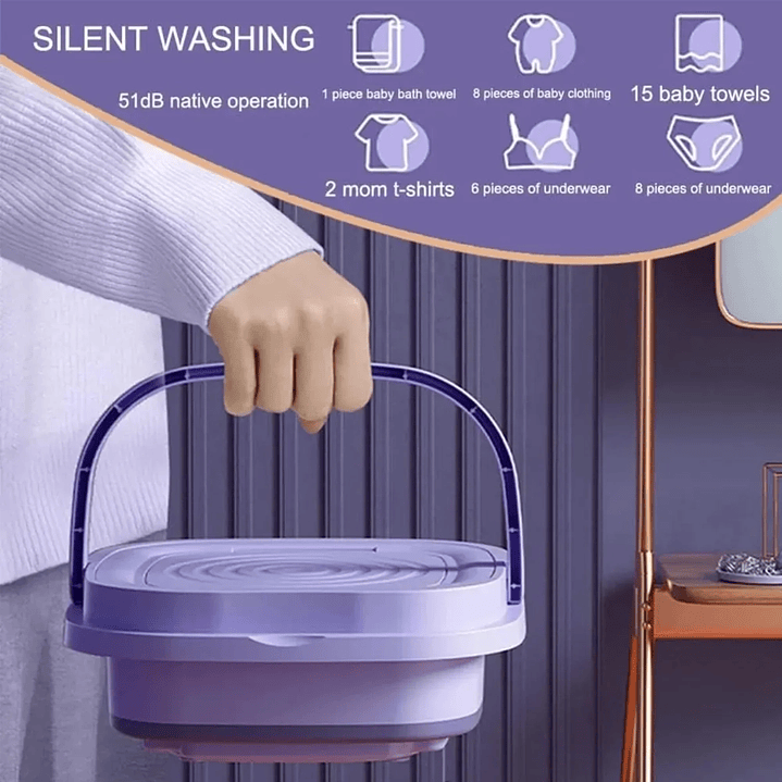 Mini Lavadora Portátil Plegable Ultrasónica Mcasa Hogar 9L 220V/110V 8