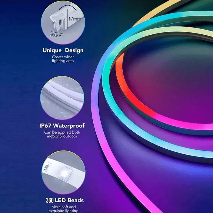 Tira Led Neon RGB 5 Metros Bluetooth App Mcasa IP67 2