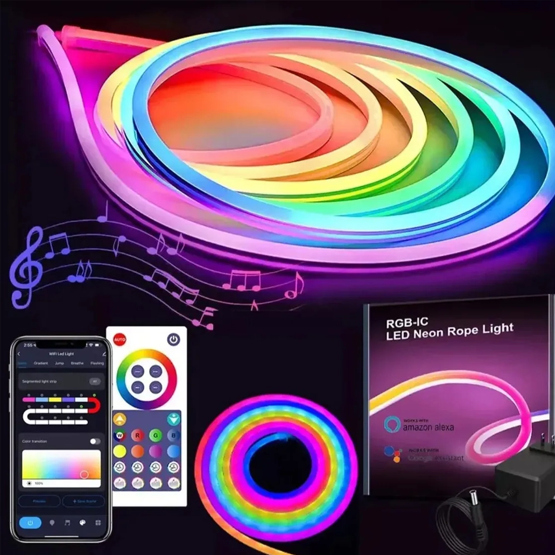 Tira Led Neon RGB 5 Metros Bluetooth App Mcasa IP67 6