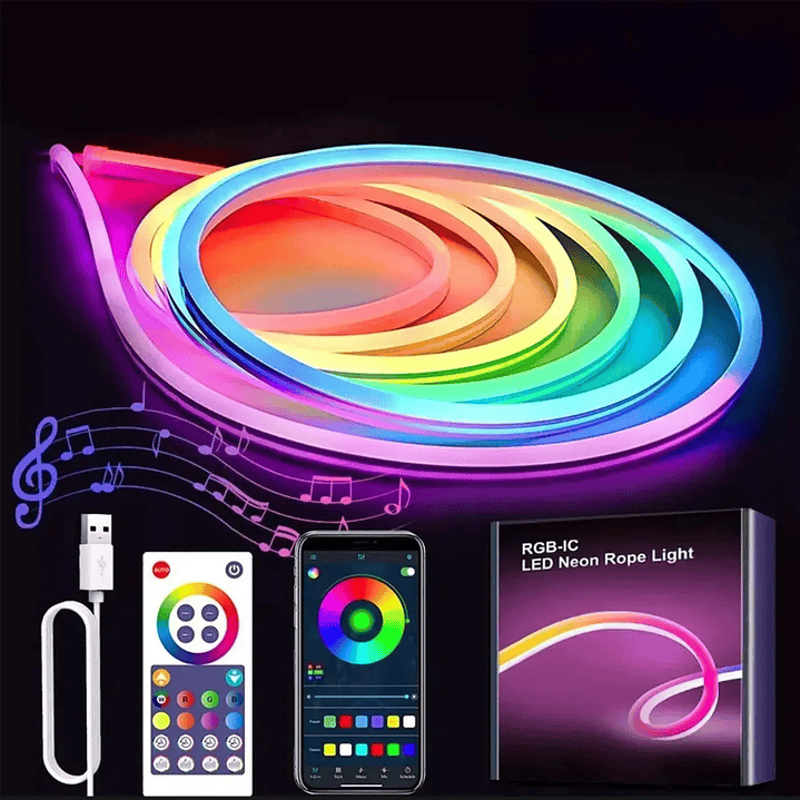 Tira Led Neon RGB 5 Metros Bluetooth App Mcasa IP67 7