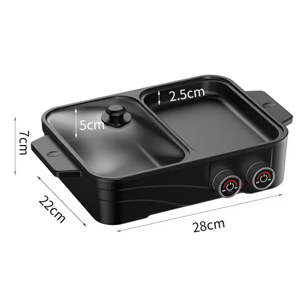 Sartén Eléctrico Multiuso 1000W con Tapa de Vidrio Rosa – Olla Eléctrica 1L 3