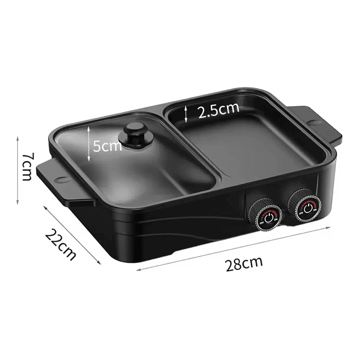 Sartén Eléctrico Multiuso 1000W con Tapa de Vidrio Rosa – Olla Eléctrica 1L 3