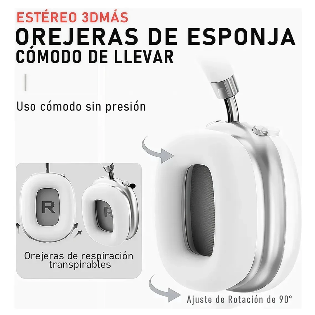 Audífonos mcasa MAX Bluetooth Inalámbricos Over-Ear Cancelación de Ruido  11