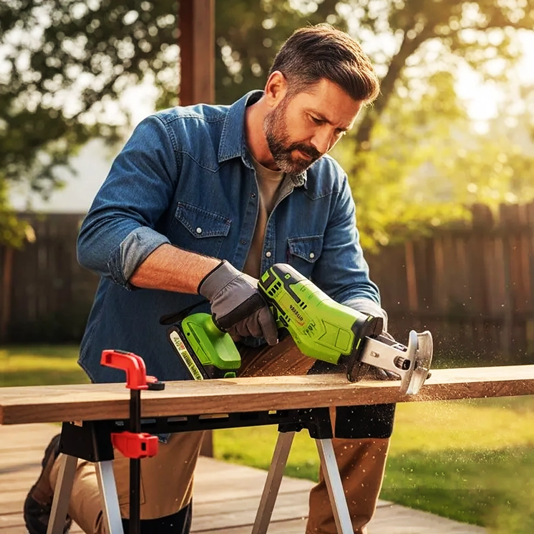 Sierra Sable Recíproca Inalámbrica 48V Mcasa con 2 Baterías y Maletín 6