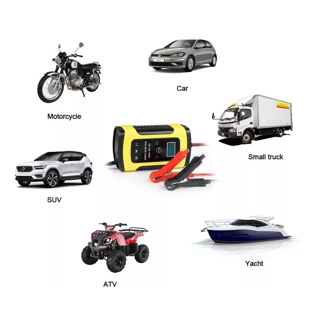 Cargador de Batería Inteligente 12V 6A con Pantalla LCD para Autos y Motos 5