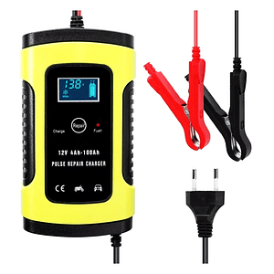 Cargador de Batería Inteligente 12V 6A con Pantalla LCD para Autos y Motos