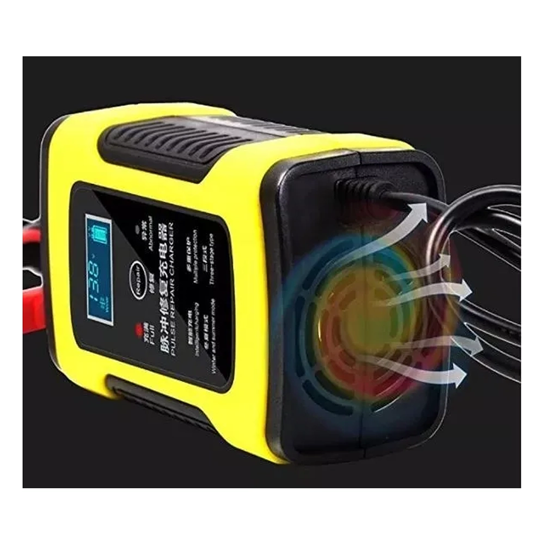 Cargador de Batería Inteligente 12V 6A con Pantalla LCD para Autos y Motos 7