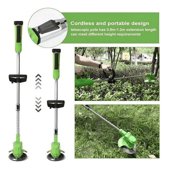 Cortadora de Césped Inalámbrica Brushless 48V con 2 Baterías Verde Lima 3