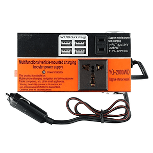 Inversor de Voltaje 150W 12V a 220V con USB y LED – Modelo YQ-2000WD