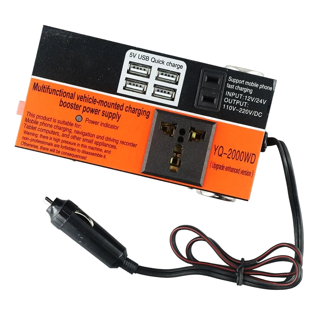 Inversor de Voltaje 150W 12V a 220V con USB y LED – Modelo YQ-2000WD 5