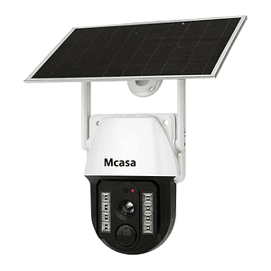 Cámara de Seguridad Inteligente Solar PTZ V380 3MP Wi-Fi con Visión Nocturna y Audio Bidireccional