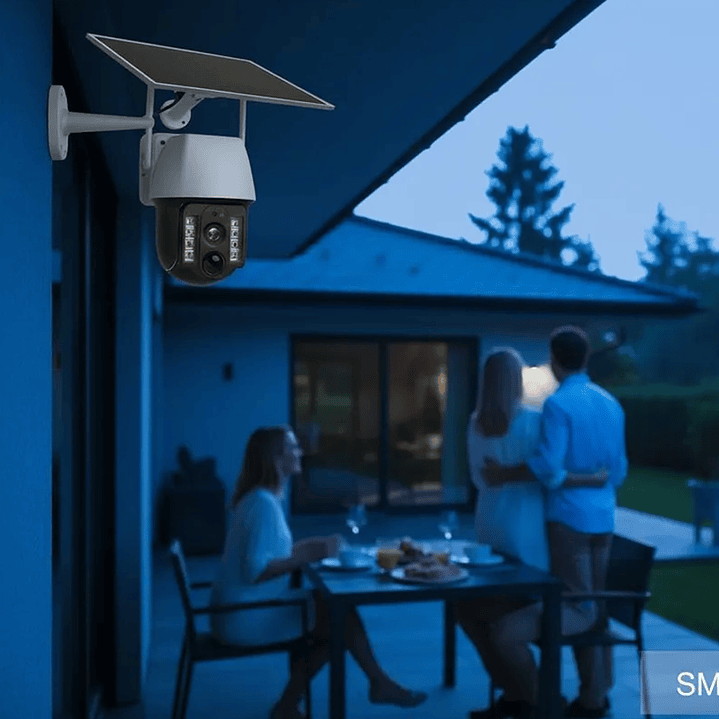 Cámara de Seguridad Inteligente Solar PTZ V380 3MP Wi-Fi con Visión Nocturna y Audio Bidireccional 3