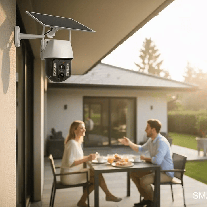 Cámara de Seguridad Inteligente Solar PTZ V380 3MP Wi-Fi con Visión Nocturna y Audio Bidireccional 4