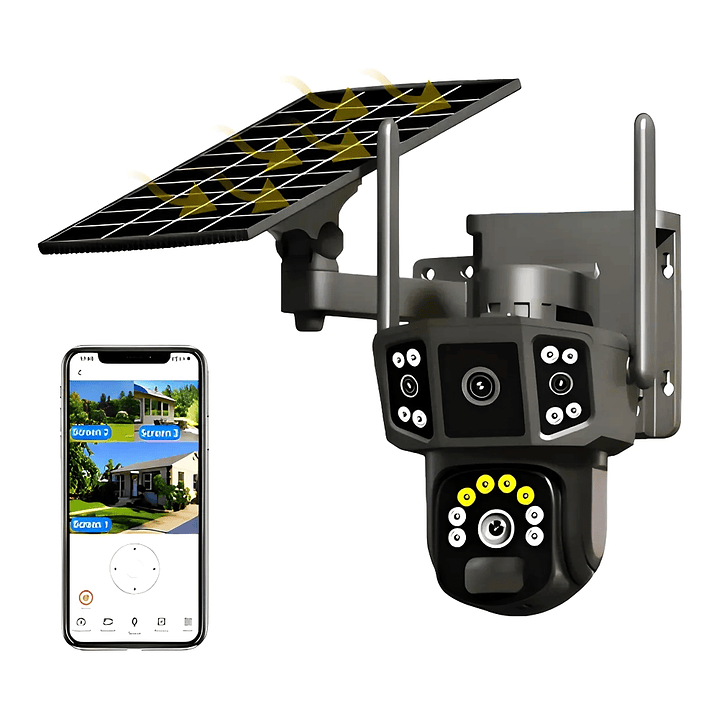 Cámara de Seguridad Inteligente Solar Wi-Fi PTZ 360° Negro con Visión Nocturna y Audio Bidireccional 2
