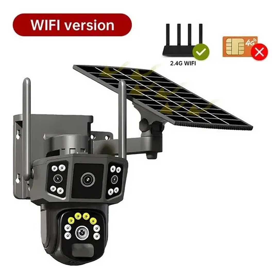 Cámara de Seguridad Inteligente Solar Wi-Fi PTZ 360° Negro con Visión Nocturna y Audio Bidireccional 3